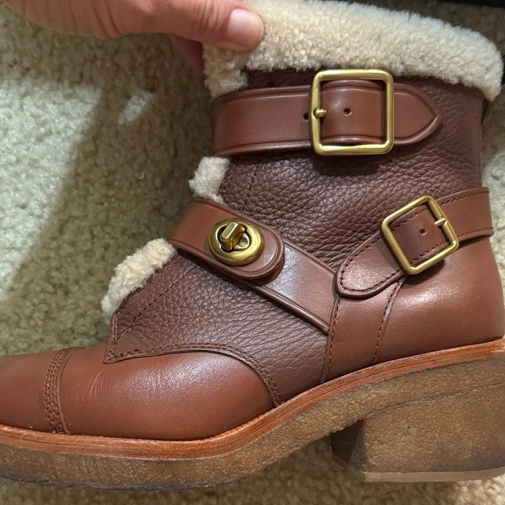Coach Women's Tan Leather Boots - Picture 7 of 9